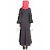 Umbrella abaya with embroidery patchwork- Grey
